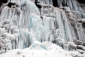 Frozen waterfall and Snow