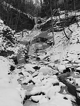 A frozen waterfall in West Virginia