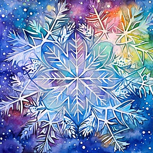 Frozen Whimsy: A Whirling Kaleidoscope of Shimmering Snowflakes