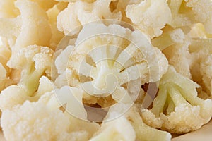 Frozen white cauliflower and healthy food vegetable,  vegetarian