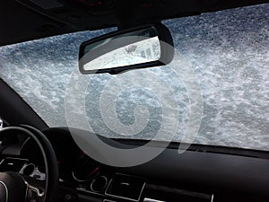 Frozen windshield