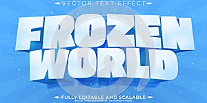 Frozen world text effect, editable ice and cold text style