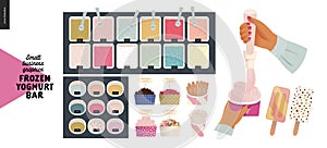 Frozen yoghurt bar - small business graphics - process and product