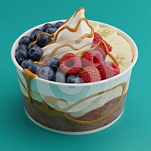 Frozen Yogurt Parfait with Berries and Banana