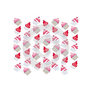 Frozen yogurt pattern set free vector illustration