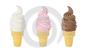 Frozen Yogurt or Soft Serve Ice Cream Cones