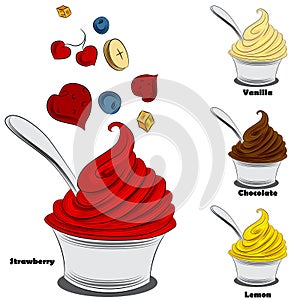 Frozen Yogurt With Toppings photo