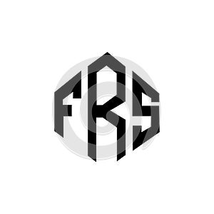 FRS letter logo design with polygon shape. FRS polygon and cube shape logo design.