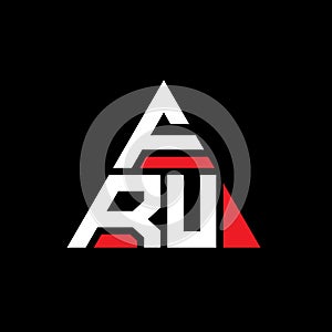 FRU triangle letter logo design with triangle shape. FRU triangle logo design monogram. FRU triangle vector logo template with red
