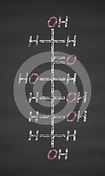 Fructose (D-fructose) fruit sugar molecule. Component of high-fructose corn syrup (HFCS