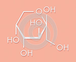 Fructose D-fructose fruit sugar molecule. Component of high-fructose corn syrup HFCS. Skeletal formula.