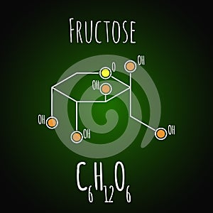 Fructose fruit sugar molecule. Component of high-fructose corn syrup HFCS . Skeletal formula. C6H12O6