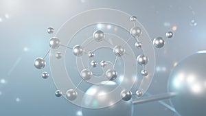 fructose molecular structure, 3d model molecule, beta-d-fructofuranose, structural chemical formula view from a microscope