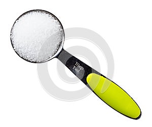 Fructose sugar in measuring spoon cutout