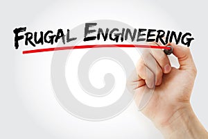Frugal Engineering text with marker