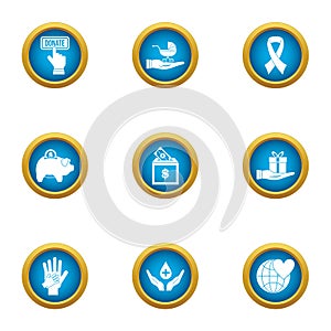 Frugal icons set, flat style