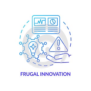Frugal innovation blue gradient concept icon