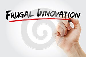 Frugal Innovation text with marker