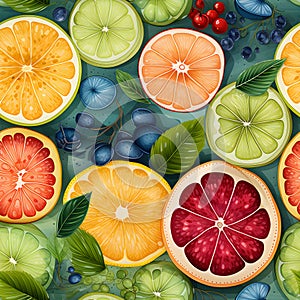 Frui fiesta Seamless Patterns, Generative AI