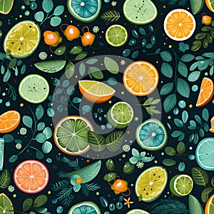 Frui fiesta Seamless Patterns, Generative AI