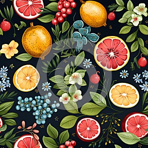 Frui fiesta watercolor Seamless Patterns, Generative AI