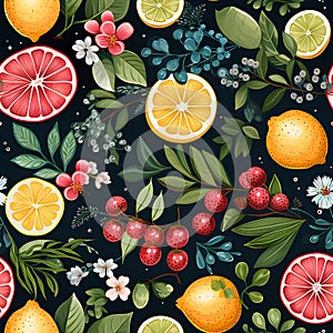 Frui fiesta watercolor Seamless Patterns, Generative AI