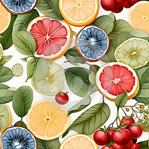 Frui fiesta watercolor Seamless Patterns, Generative AI