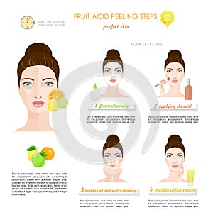 Fruit acid peeling. Vector copy