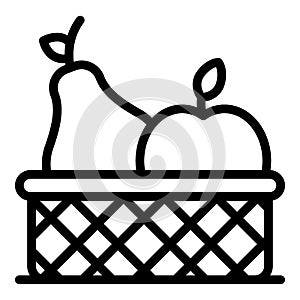 Fruit basket icon, outline style photo