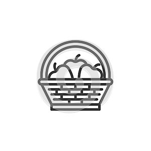 Fruit basket line icon