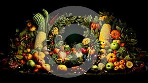 Fruit and berry autumn banner