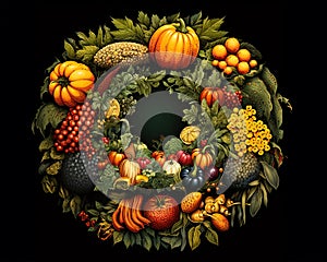 Fruit and berry autumn banner