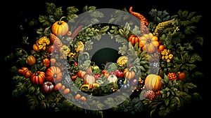 Fruit and berry autumn banner