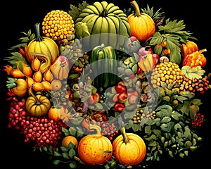 Fruit and berry autumn banner