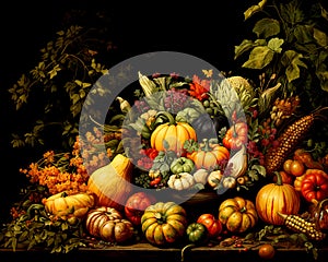 Fruit and berry autumn banner