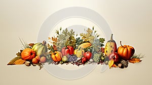 Fruit and berry autumn banner