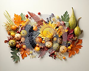 Fruit and berry autumn banner