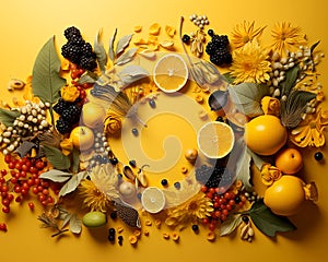 Fruit and berry autumn banner