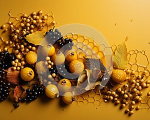 Fruit and berry autumn banner