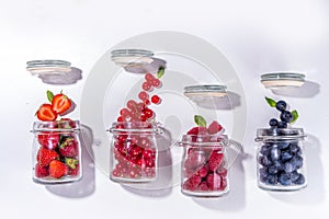 Fruit an berry in jam jars