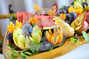 Fruit bowl full of ripe fruits