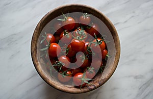 Fruit bowl with gardeners delight tomatoes
