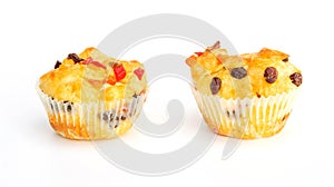 Fruit bread on a white background