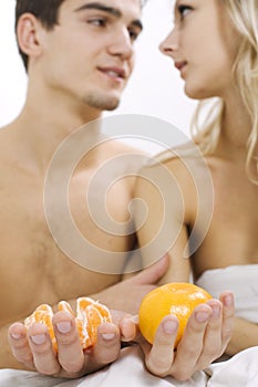 Fruit breakfast in bed