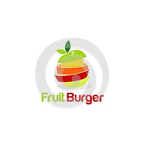 Fruit Burger Creative Concept Logo Symbol
