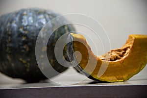 Fruit of cabotiÃ¡ strawberry Cucurbita maxima x Cucurbita moschata in natura and kept in half