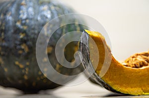 Fruit of cabotiÃ¡ strawberry Cucurbita maxima x Cucurbita moschata in natura and kept in half