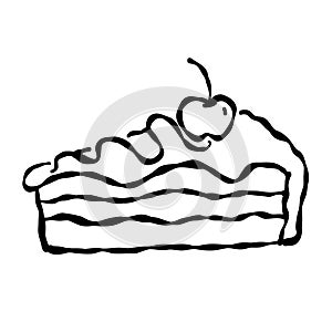 fruit cake drawing, vector