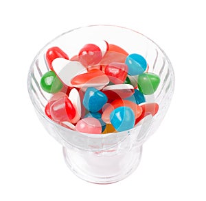 Fruit candies in a bowl