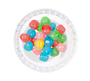 Fruit candies in a bowl